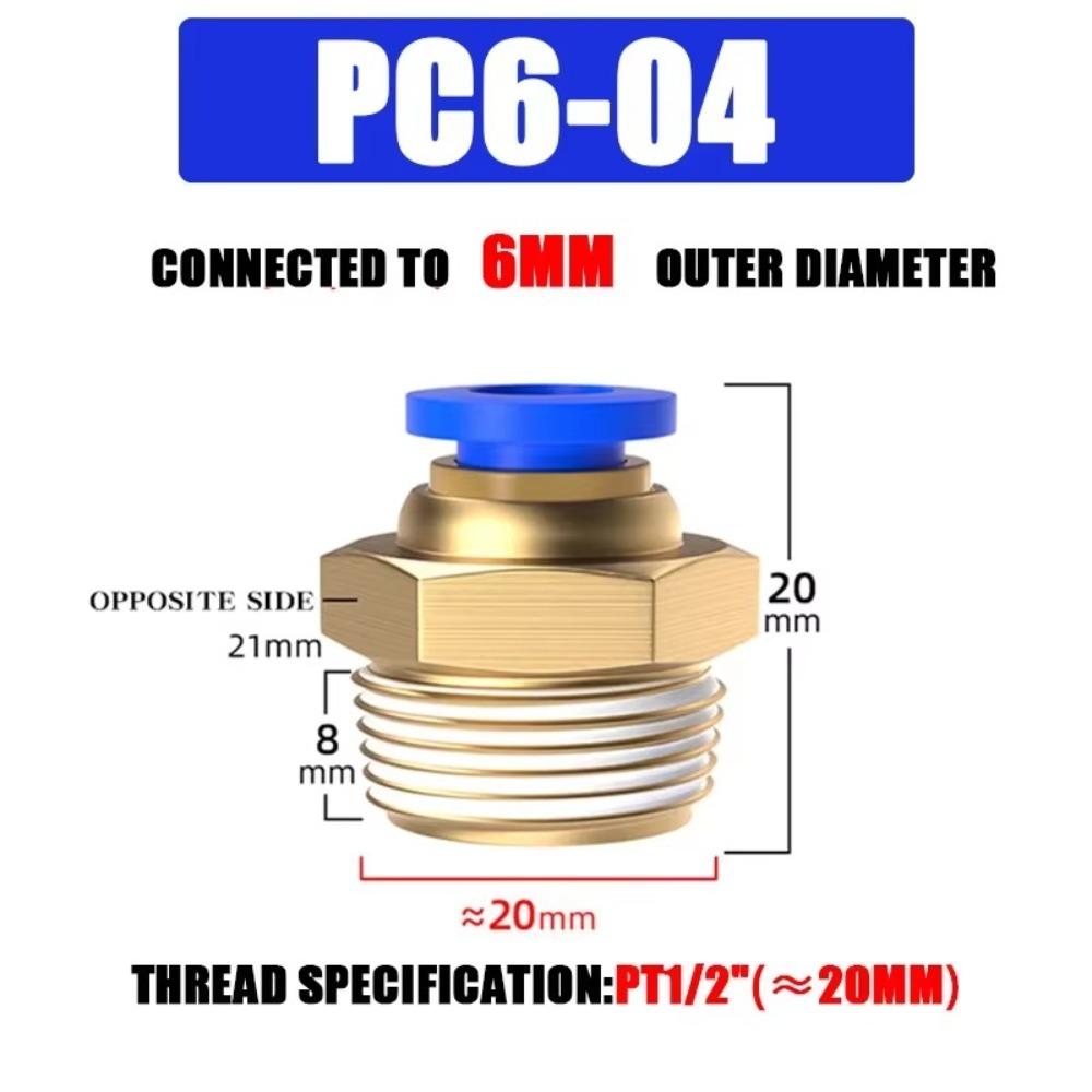 Высококачественный латунный пневматический фитинг PC 4 6 8 10 12MM Разные размеры Воздушный соединитель Трубка Быстроразъемные соединения Пневматические системы