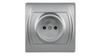 Logo Single Socket Z/U 2P+Z Silver Metallic 7Lgp-1Zp
