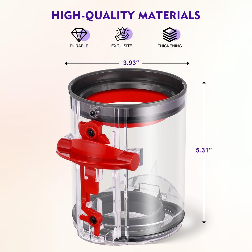 Совместимо с пылесосом Dyson V12 SV18 SV20 Detect Digital Slim, насадка для контейнера, совместимая сменная часть для пылесборника, съемный контейнер для Dyson