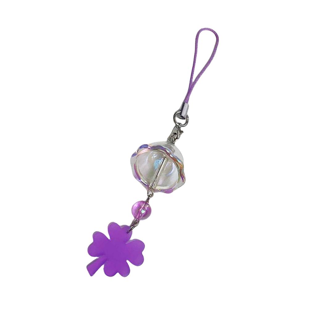 Fashionable Luck Clovers Charm Sturdy Acrylic Phone Chain Four Leaf Clovers Chimes Pendant for Mobiles Decoration