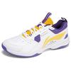 Li Ning Ace V Коллекция Амортизация Скольжение Устойчивость к истиранию Низкие Бадминтонные Кроссовки Унисекс Белый Фиолетовый AYTT001-4