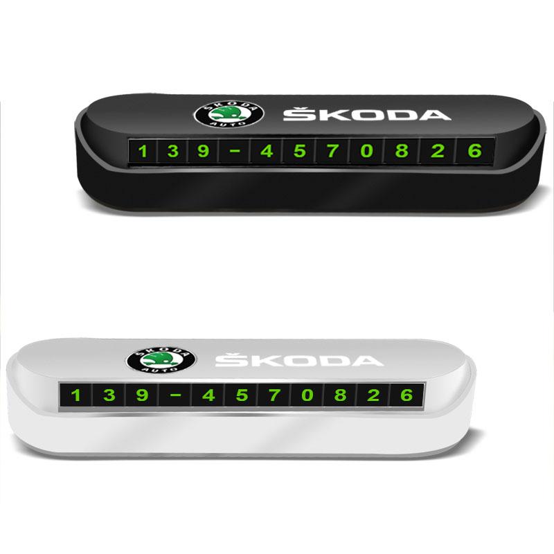 1 шт. Автомобильная временная парковочная карточка Табличка Значок Автостайлинг для Skoda Octavia Fabia A7 Kamiq Kapoq Kodiaq Rapid SCALA Superb Yeti Derivati