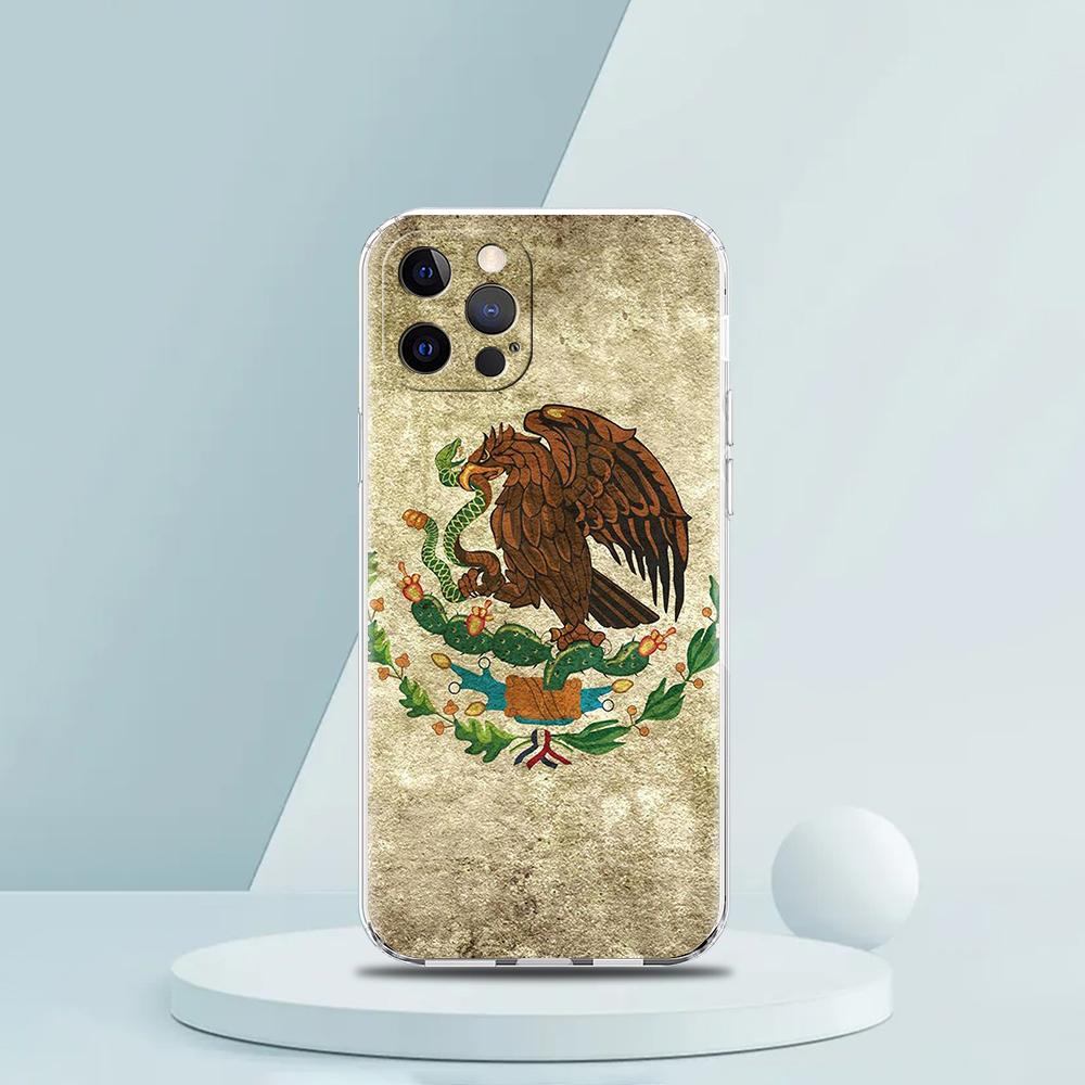 Для iPhone 15 16 14 13 12 11 Pro Max XS X XR SE 7 8 Plus мягкий прозрачный силиконовый чехол Флаг Мексики Роскошный чехол для телефона