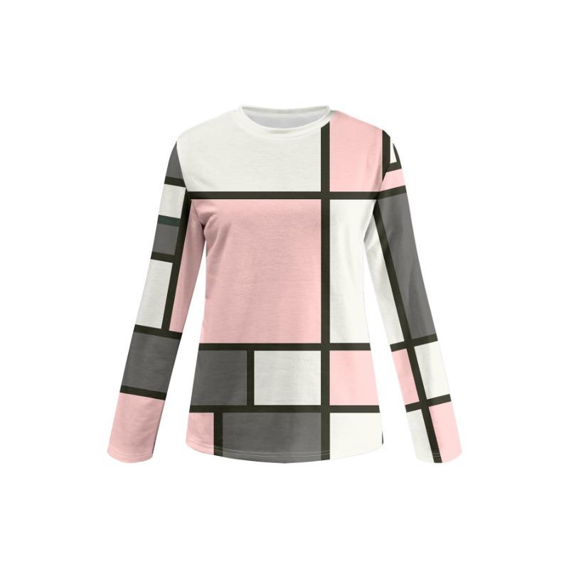 Autumn Fashion 3D Print Crew Neck Long Sleeve T-Shirt Casual Women Clothing Y2k Harajuku Female Clothing Plus Size Tops