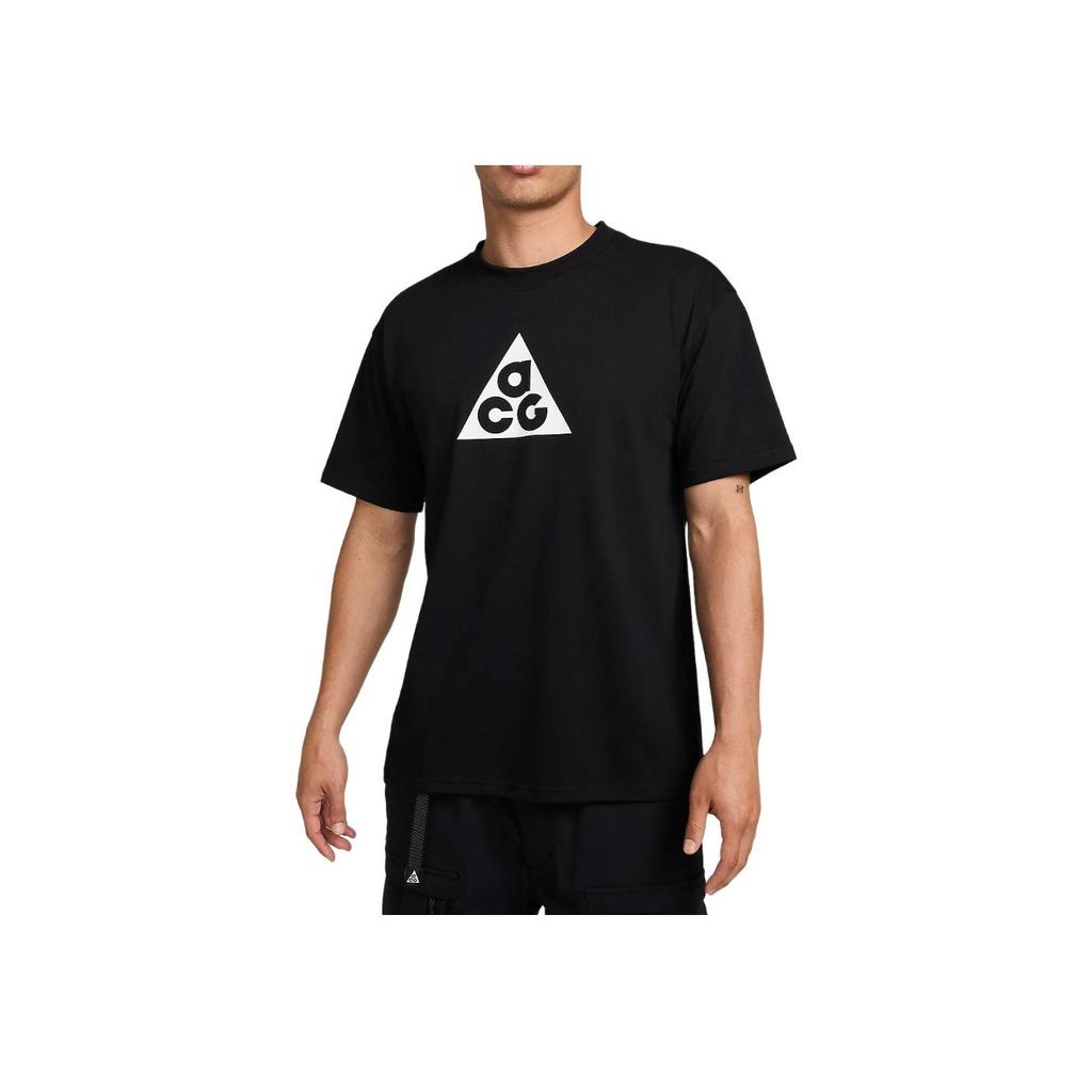 Nike ACG Vintage Logo Print Crew Neck Short Sleeve T-Shirt Men Tops Black FQ3741-010