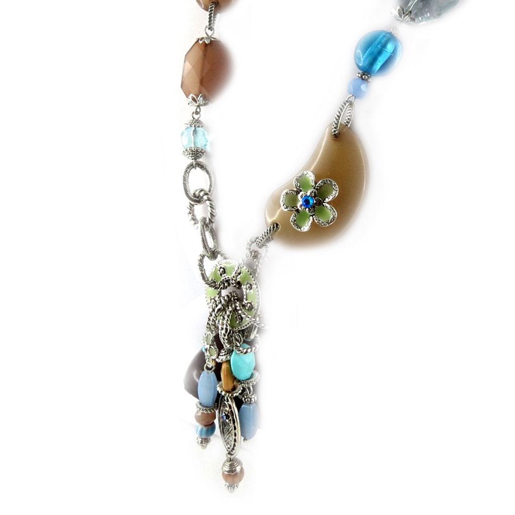 Les Trésors De Lily [E0700] — Синее дизайнерское колье «Душка»