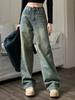 Vintage 90s Baggy Straight Denim Trousers Female Y2K High Waist Loose Wide Leg Jeans Women Streetwear All-Match Casual Pants New