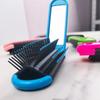 Anti Static Air Bag Hair Comb Mini Massage Comb Fashion Foldable Hair Brush with Mirror  Travel
