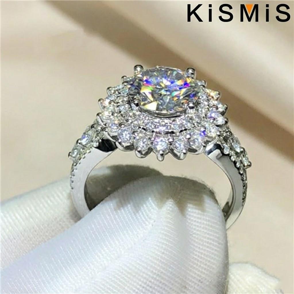 Elegant Silver Ring for Women Natural Gemstone Jewelry Accessories Romantic Gift for Girlfriend Birthday Party