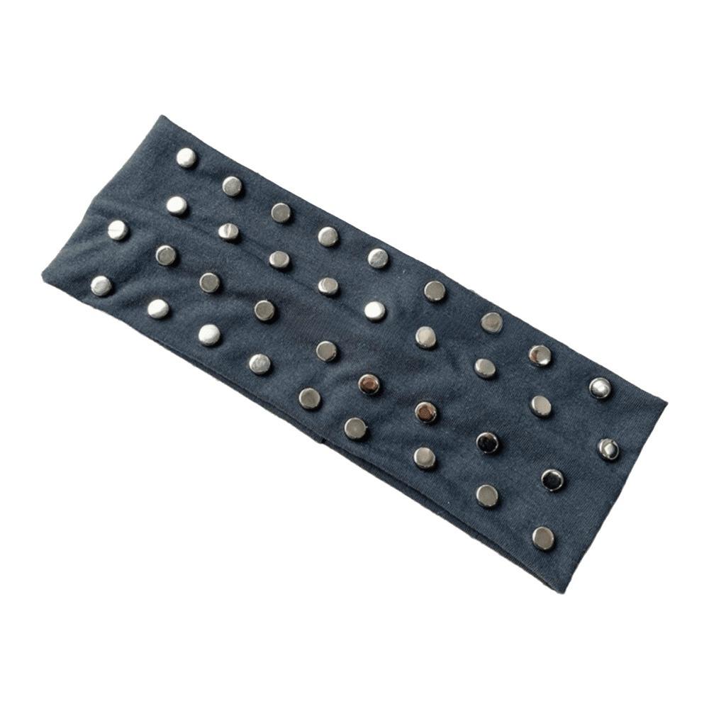 Solid Color Punk Headwrap Korean Style Elastic Hair Band Fashion Rivet Headbands Headwear