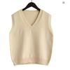 Sleeveless V-Neck Sweater Vest Women Korean Fashion Knitwear Spring Autumn Solid Color All-match Pullovers Waistcoats Tops