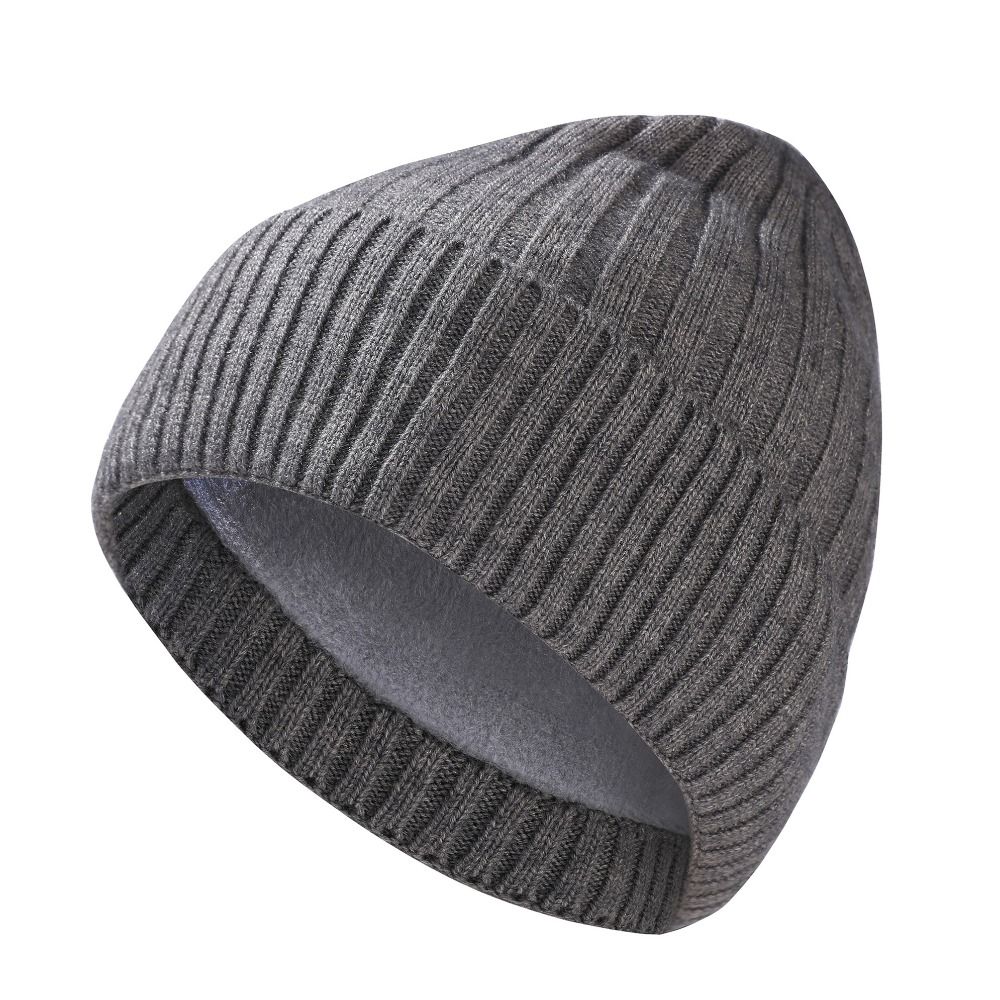 Thickened Knitted Hat Wool Beanies Cap Fashion Skull Cap  for Male Female
