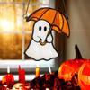 Ghost Suncatcher Party Decoration Halloween Ghost Lampshade Cute Ghost Suncatcher Set for Halloween Decor Stained