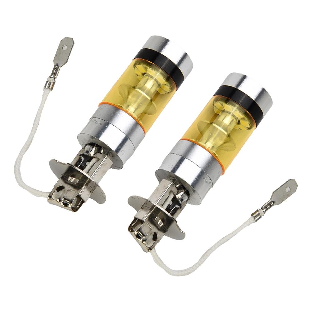 Желтые светодиодные лампы 12-24В Алюминиевый сплав 4300К Замена H3 100Вт 2828SMD