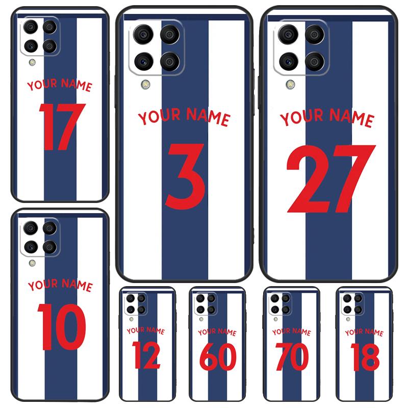 Футбольный номер имя персонализированный чехол для Samsung Galaxy M23 M33 M53 M13 M51 M11 M31s M30s M12 M32 M52 M20 M14 M34 M54 чехол