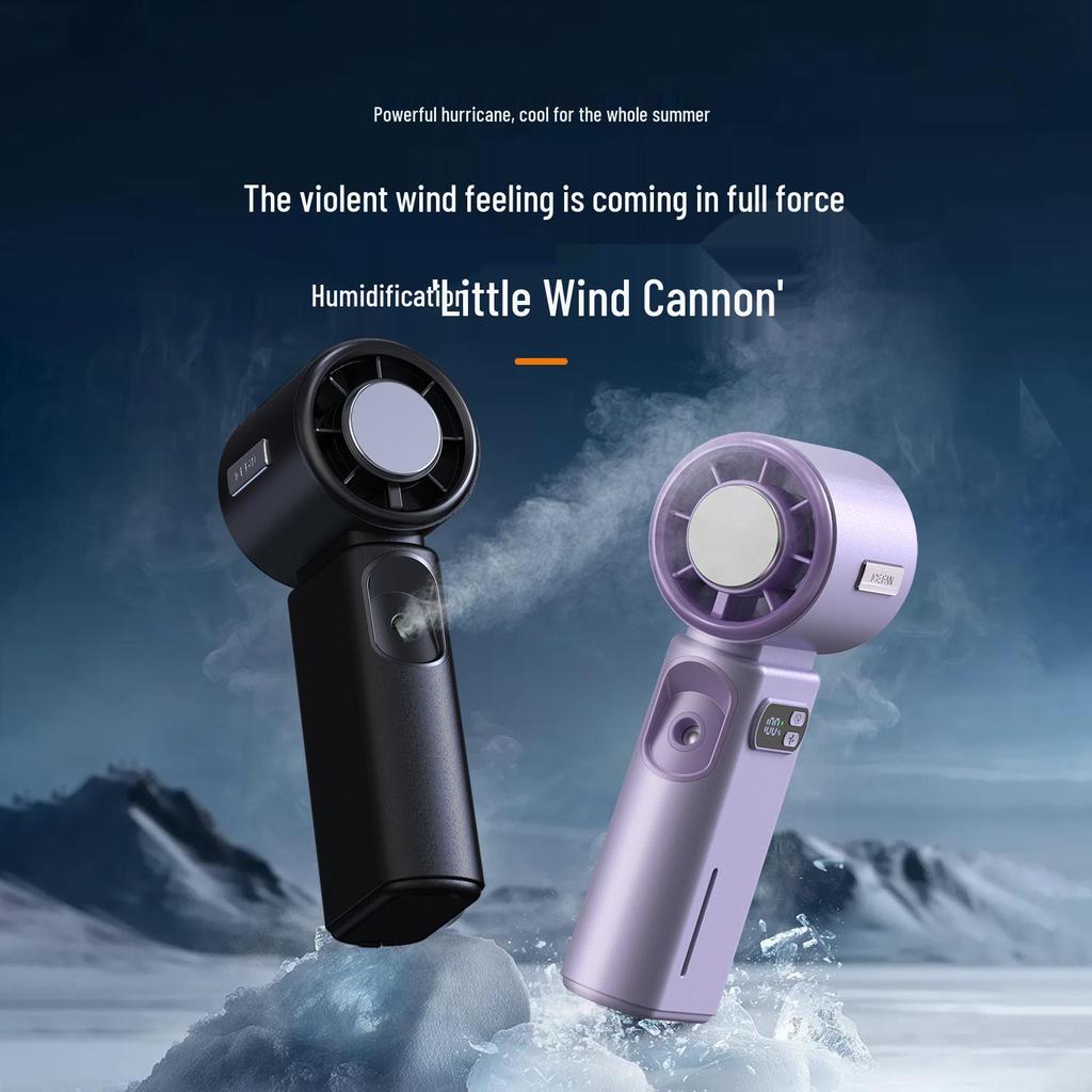Alyster HX-F532 Handheld Mini Fan with Ice Compress, Cooling Spray, Humidification, 100-Speed Settings