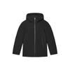 Solid Color Hooded Casual Mid-Length Down Jacket Men Outerwear Black F11M342903F-BK