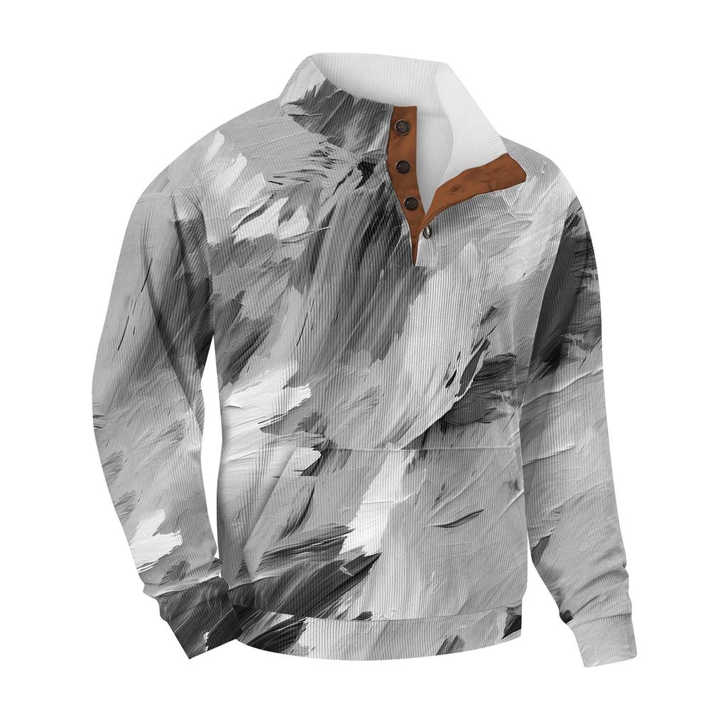 Мужская повседневная толстовка в стиле ретро с градиентным принтом