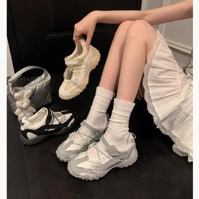 Новые ретро туфли на толстой подошве с круглым носком и застежкой-липучкой, женские универсальные кожаные на мягкой подошве