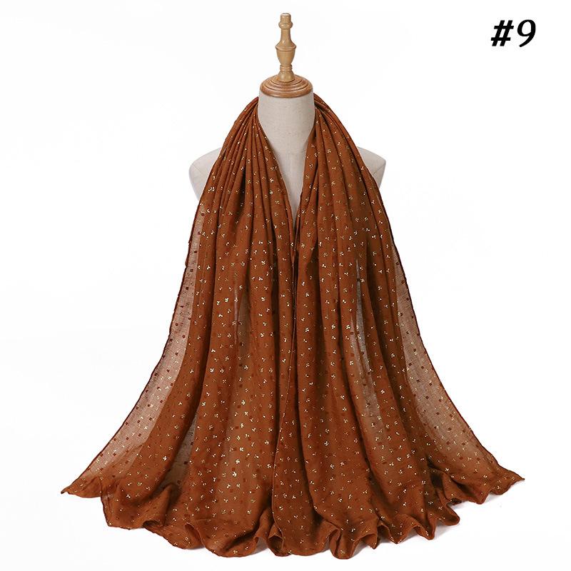 Glitter Cotton Linen Scarf Women Hijab Plain Soft Turban Shawl Bronzing Women Printed Floral Hijab Shawls Bandana African Scarf