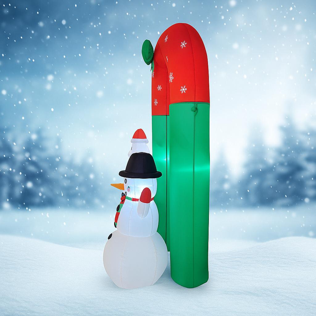 7.8FT Christmas Holiday Inflatable Archway Decoration Santa Snowman Yard Decor Toy Xmas Home Decoration Ornaments Supplies Gifts