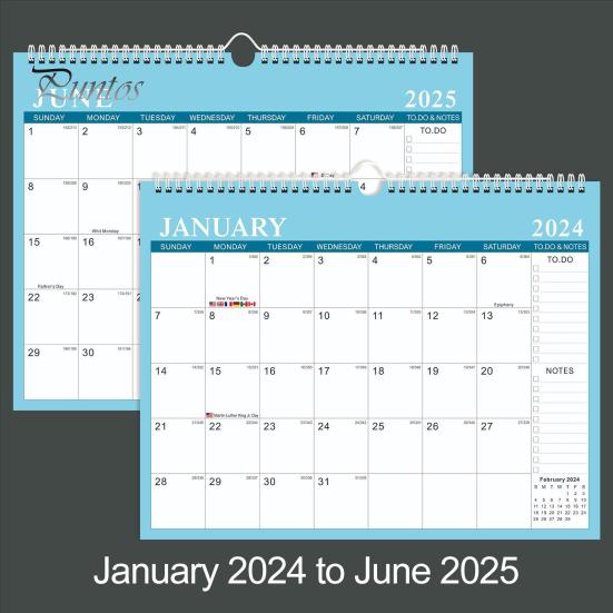 Английский календарь 2024-2025 настенный календарь тайм-менеджмент ежемесячный календарь-планировщик для домашнего офиса и школы