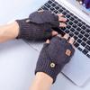 Knitted Fingerless Gloves Winter Thicken Warm Touch Screen Gloves for Men Women Gloves Warm Half Finger Student Gloves