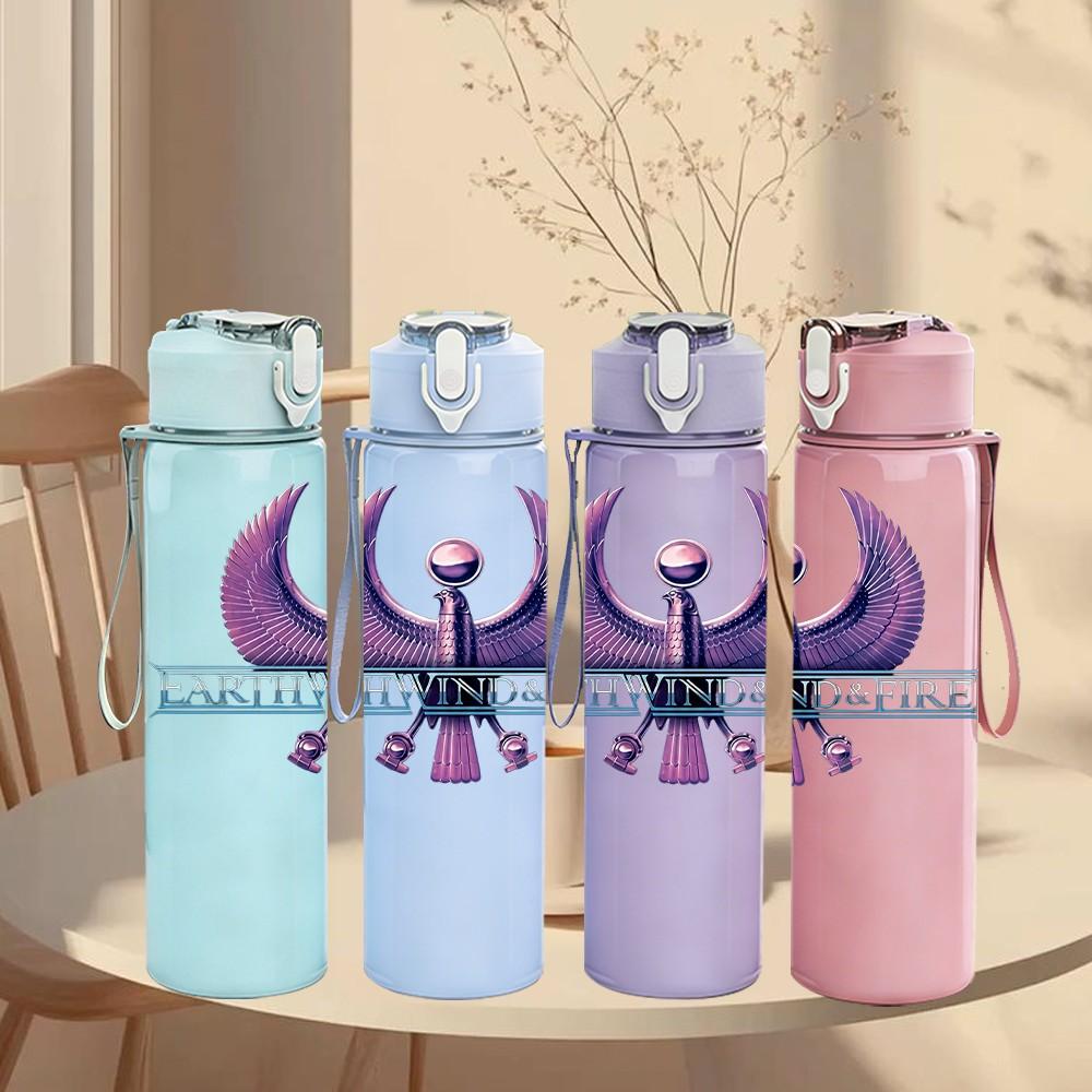 1PC Purple Crown Crown 750ml sports water bottle leakproof straw lid outdoor office home