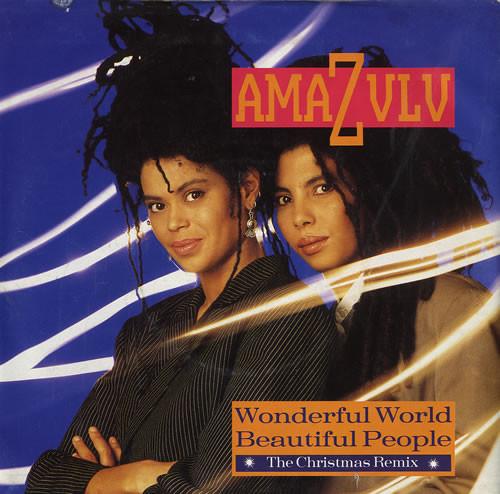 12-дюймовая пластинка AMAZULU - Wonderful World, Beautiful People ( 12EMX38 EMI 1987 UK Танцевальная и Электронная Музыка Б/У