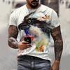 T-shirt Men's 3D Printed Bird Animal Ink Painting Pattern Summer Men And Women Fashion Casual Oversized Crew Neck T-shirt Top