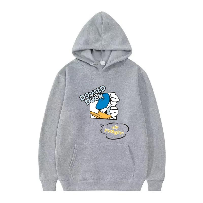 Disney Mickey Mouse Pattern Woman Fleece Casual Loose Black Autumn Tops Clothes Pullovers Ladies Cheap Hoodies Men Sweatshirts