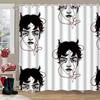 Готическая хоррор шторка для душа - Утолщенная полиэстеровая занавеска для ванной с крючком, Дизайн ванной комнаты в черно-белых тонах