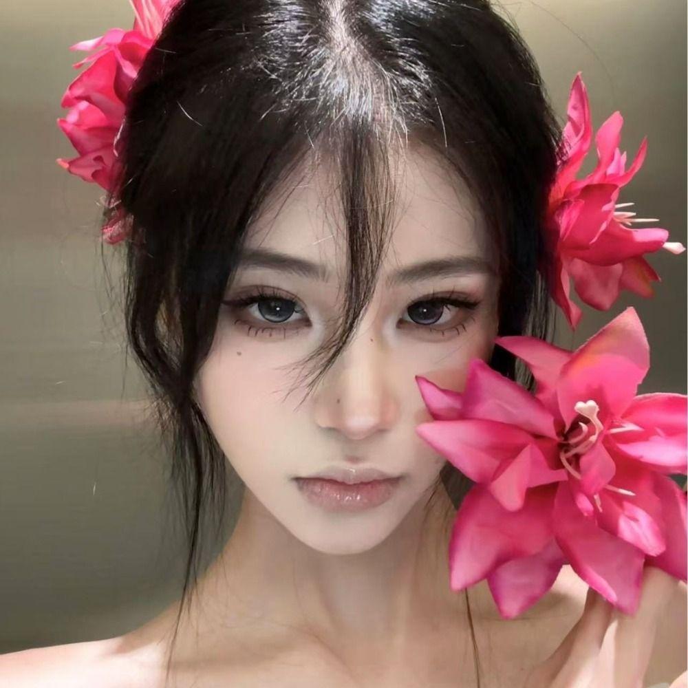 Sweet Lily Flower Hair Clip Side Clip Styling Headwear Elegent Duckbill Clip Women