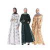 Plus Size Cardigan Hollow Sequin Out Arab Chiffon Cape Dress with Scarf Set Long Loose Abaya Casual Womens Open Robe Party