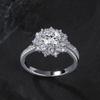 Moissanite Snowflake Ring: Luxury S925 Sterling Silver Wedding Jewelry