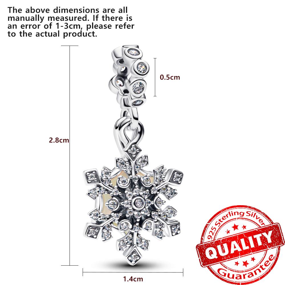 New Winter Series Pavé Clip Beads Snowflake & Butterfly Dangle Charm Fits Original Bracelet Cute Necklace Accessories Gift