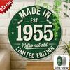 Made in  Retro Not Old D Flat Round Metal Sign Limited Edition Vintage Green Rustic Wall Decor for Home Bar Cafe