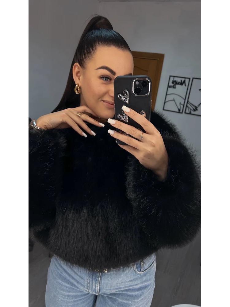 Женская повседневная короткая шуба из лисы тоскана - Европейский и американский уличный стиль