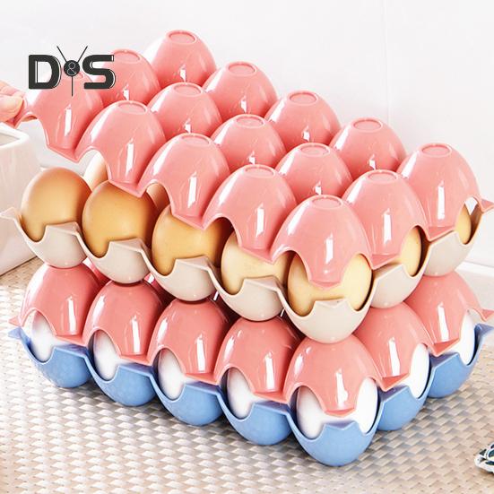 HOW-E 2 шт. подставка для яиц многоцветная многоразовая пластиковая пластина для хранения яиц с 15 сетками для кухни