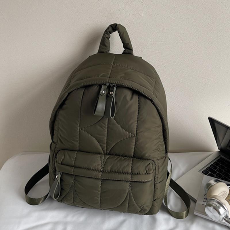 Ultralight Space Down Backpack Women School Backpack Bag Girls Fashion Trend Lightweight Cotton Travel bag Cotton Shoulder Bags