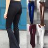 Office Lady Solid Color High Waist Bell-bottomed Pants Slim Wide Leg Trousers