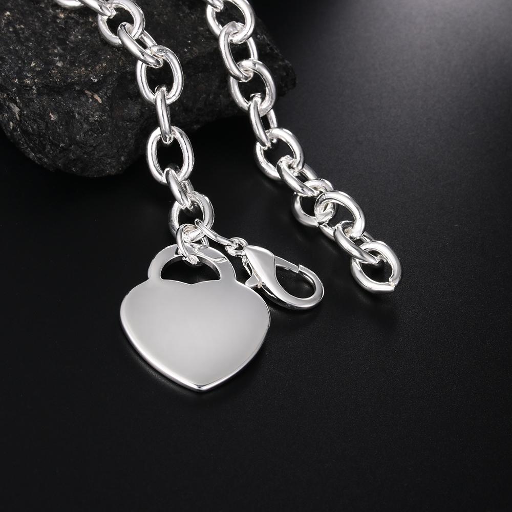Браслет-подвеска из стерлингового серебра 925 пробы в форме сердца Свадебные модные украшения