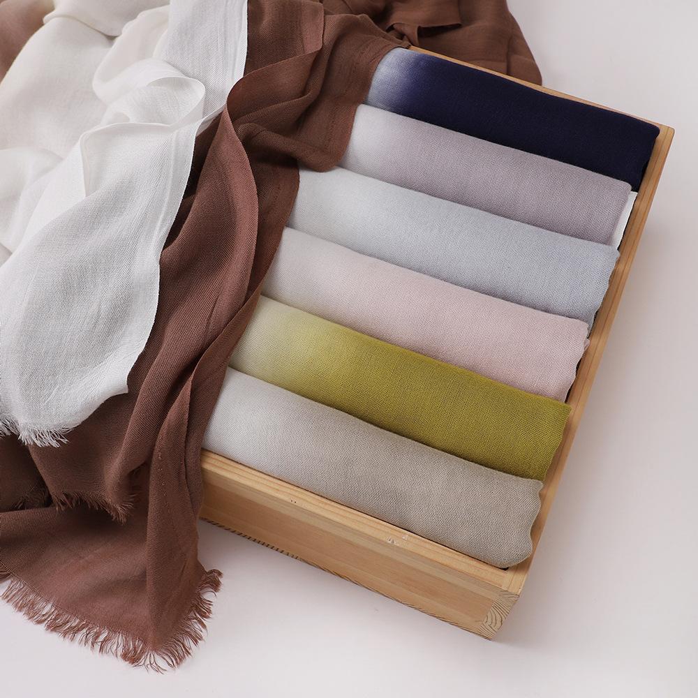 Muslim Tie-Dye Cotton Rayon Modal Hijab Long Scarf Islam Hijabs for Women's Turbans Soft Lightweight Head Wrap Scarf