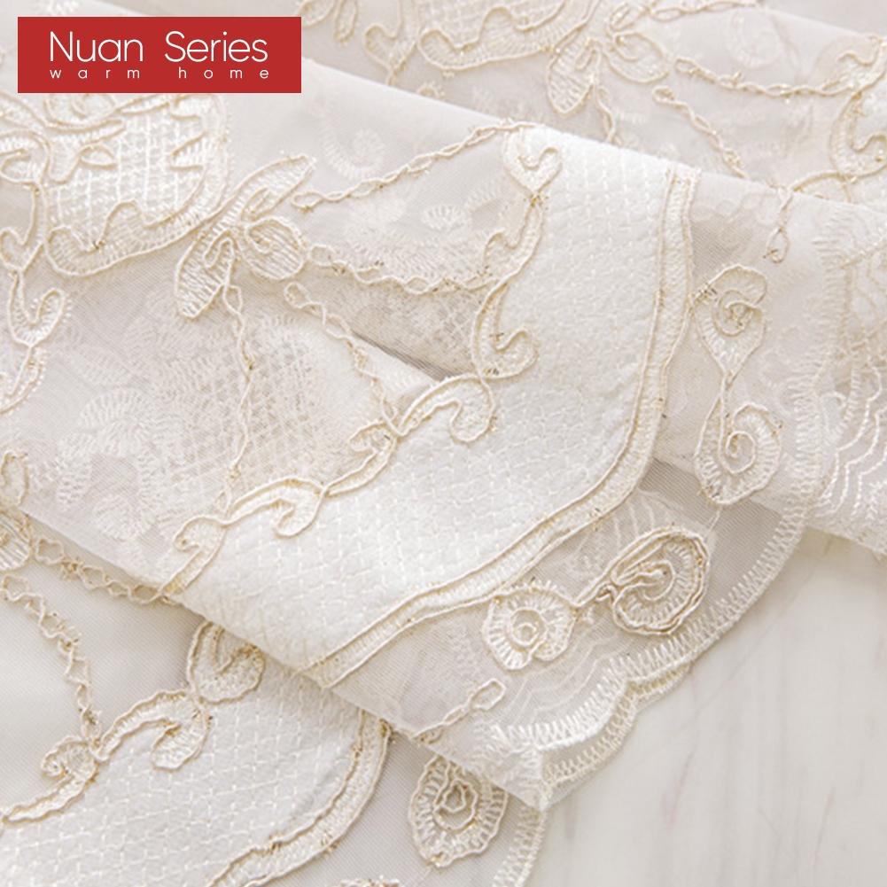 1 шт. Серия Nuan Французская роскошная кружевная вышитая полупрозрачная тюлевая штора высотой 260 см для украшения окна гостиной, спальни, домашнего декора