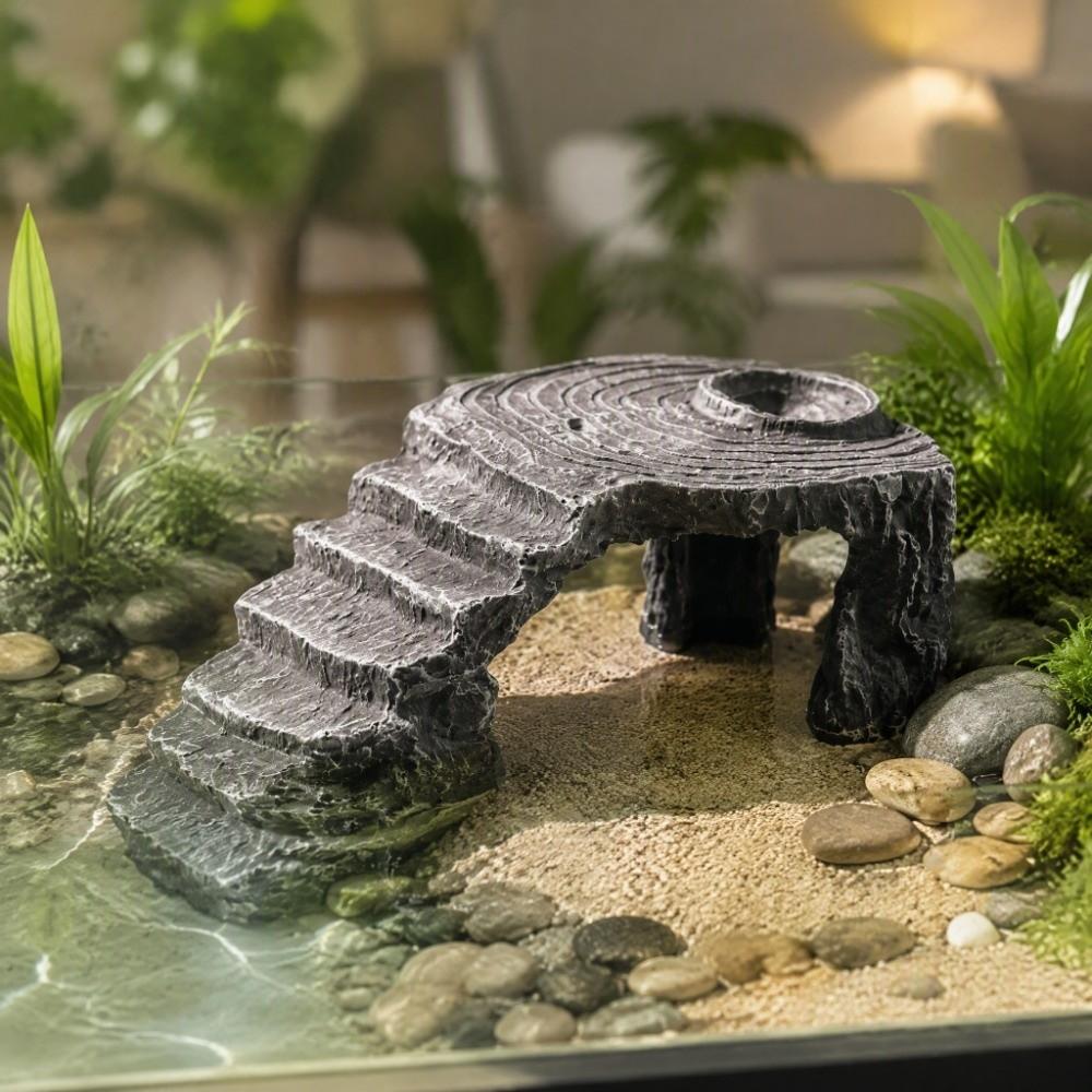 Sturdy Reptile Hiding Cave Decor Scenery Resin Cave Decor Fish Tank Landscaping