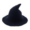 Halloween Witch Hat for Women Felt Wide Brim Foldable Pointed Wizard Hat for Party Masquerade Cosplay Costume Accessory