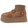 Warm Thick Round Toe Short Snow Boots Women Boots Brown 1171670-CHE