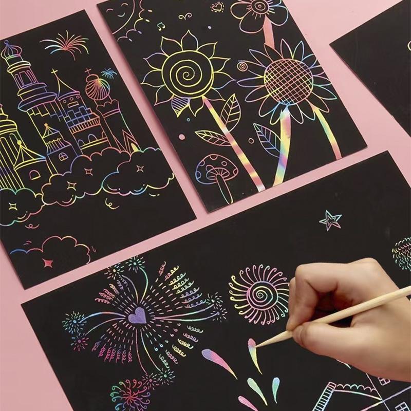 Детские DIY Игрушки для рисования 16*23 см Волшебные Скретч-Арт Поделки Соскабливание Картины Бумага Детская Скретч-бумага Подарки для Детей