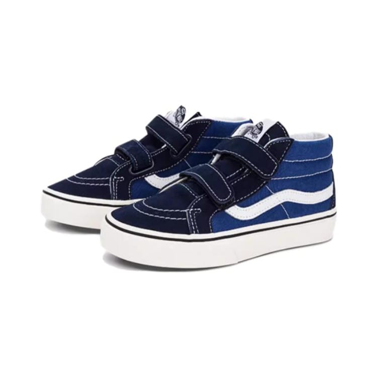 Vans SK8 Comfortable Mid top Kids' Skateboarding Shoes Black Blue Children Aged 3 7 Years Old VN0A38HHQXI