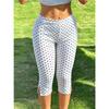 Women Street‑wear Slim Fit Seven‑Eighth Sports Pants, Side Slit Design Fitness Workout Cropped Trousers